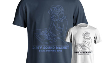 DIRTY SOUND MAGNET – Skull Drawing Rose – T-SHIRT